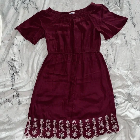 Old Navy | Dresses | Red Burgundy Summerish Dress Juniors | Poshmark